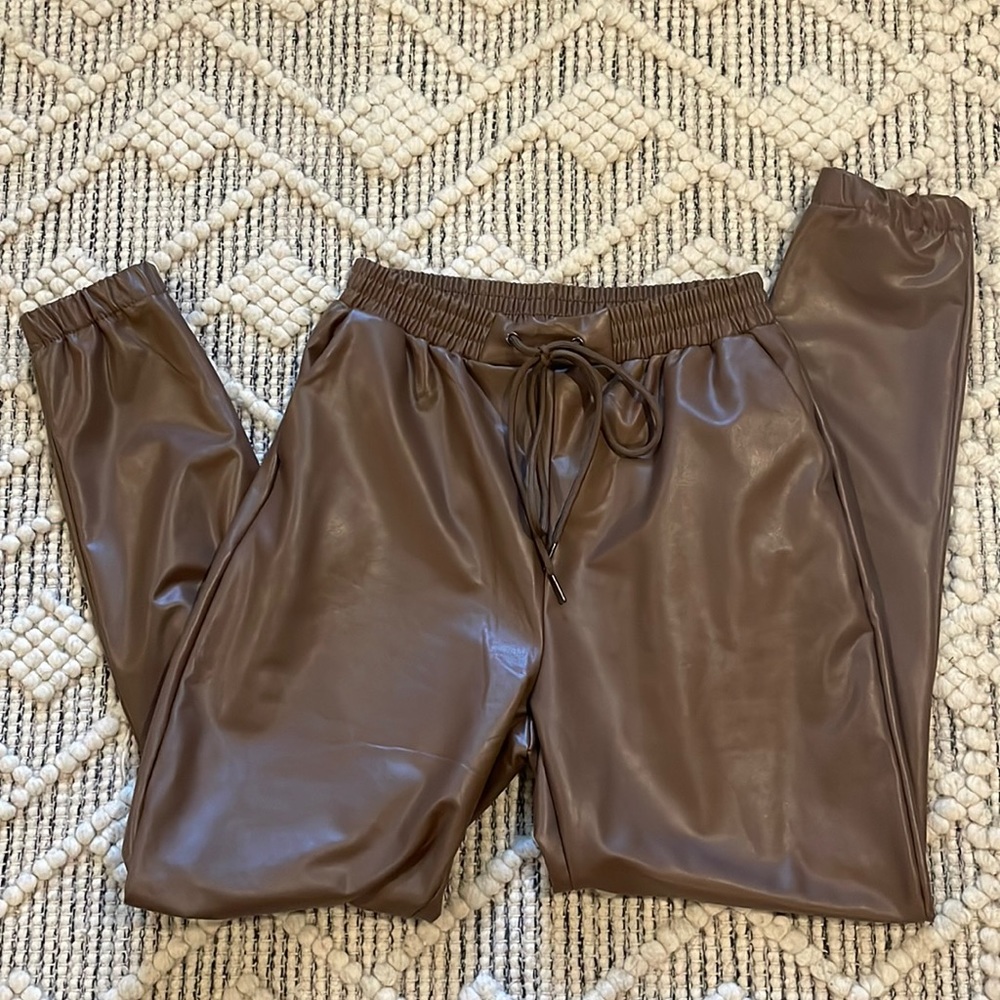 Vegan leather joggers